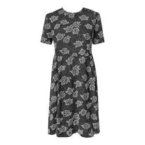 Vintage Women's 80s 90s Tabby of California Dress Size 14 Black White Floral